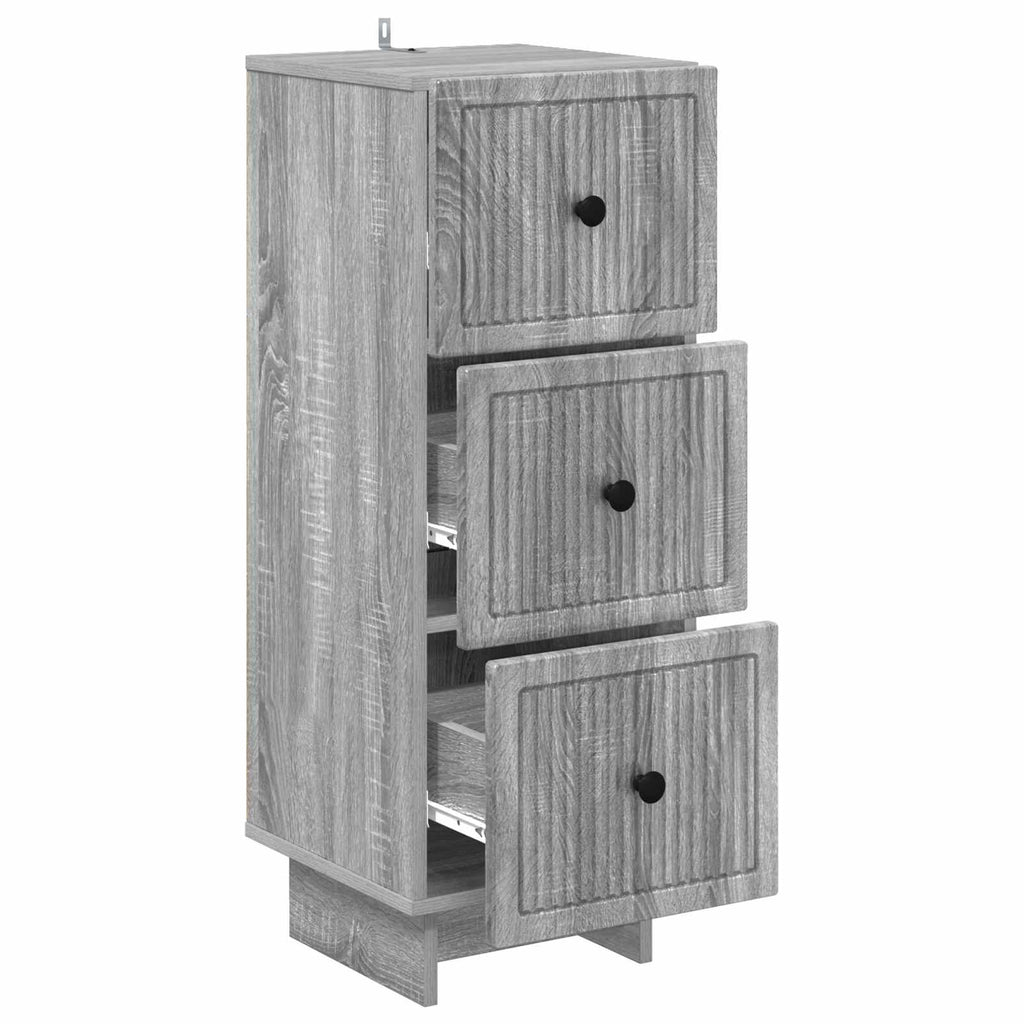vidaXL Szafka z Szufladami Szary Sonoma 33 x 34,5 x 90 cm