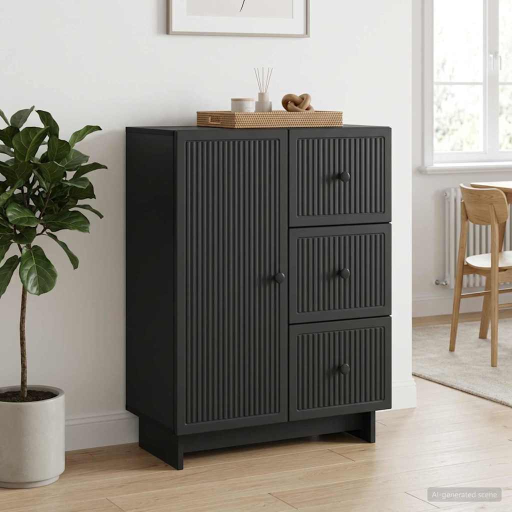 vidaXL Bufet z szufladą Czarny 66 x 34,5 x 90 cm Drewno inżynieryjne