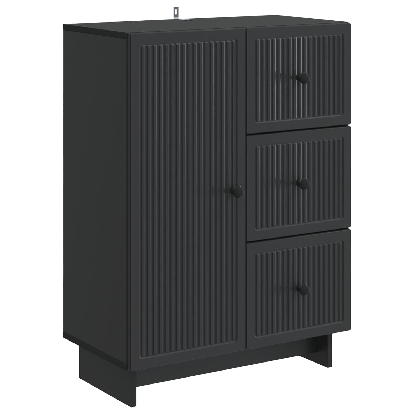 vidaXL Bufet z szufladą Czarny 66 x 34,5 x 90 cm Drewno inżynieryjne