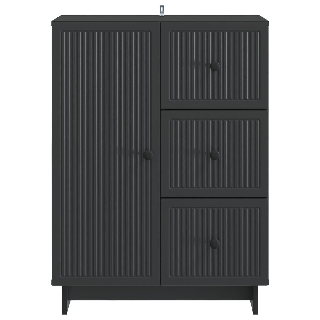 vidaXL Bufet z szufladą Czarny 66 x 34,5 x 90 cm Drewno inżynieryjne