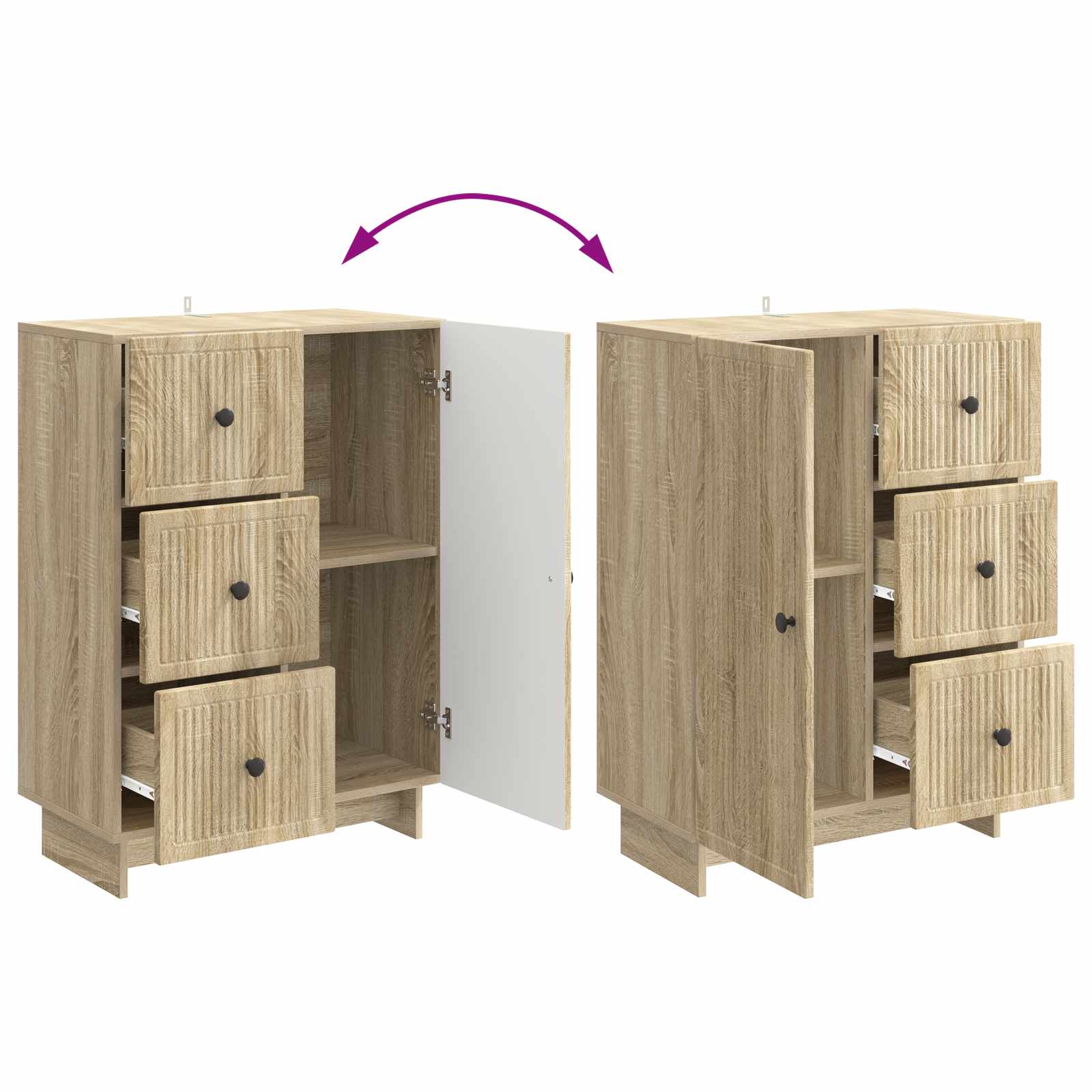 vidaXL Bufet dąb Sonoma 66 x 34,5 x 90 cm Drewno inżynieryjne