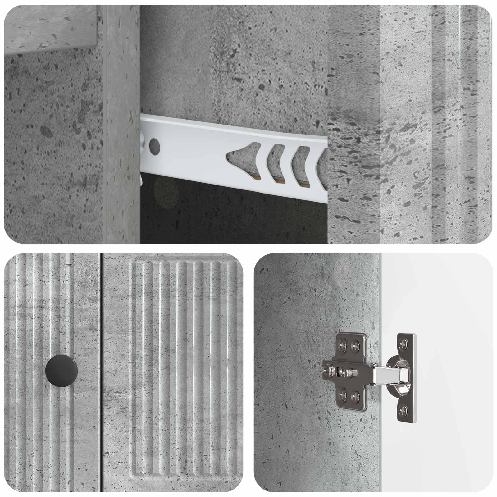 vidaXL Bufet Betonowy szary 66 x 34,5 x 90 cm Drewno inżynieryjne