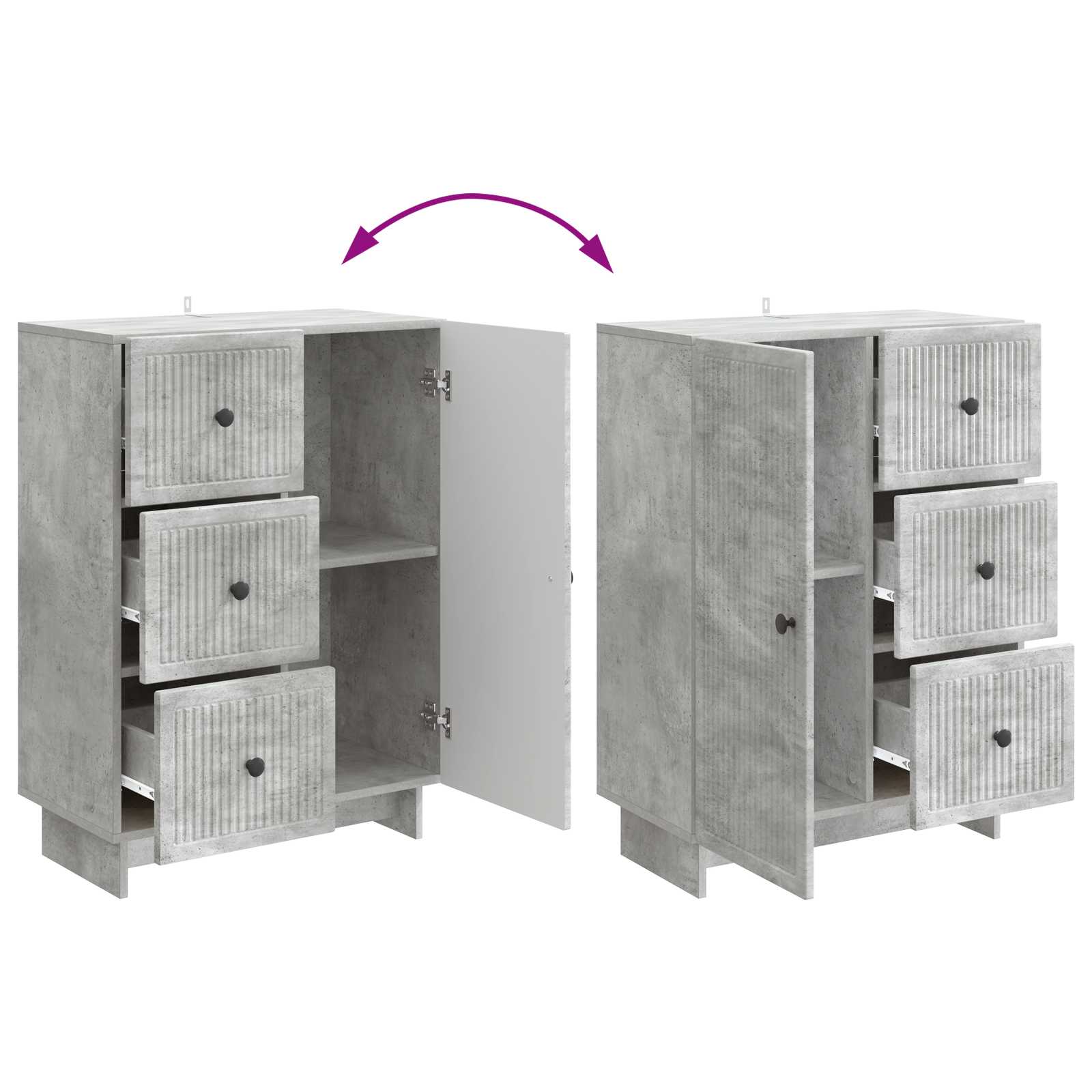 vidaXL Bufet Betonowy szary 66 x 34,5 x 90 cm Drewno inżynieryjne