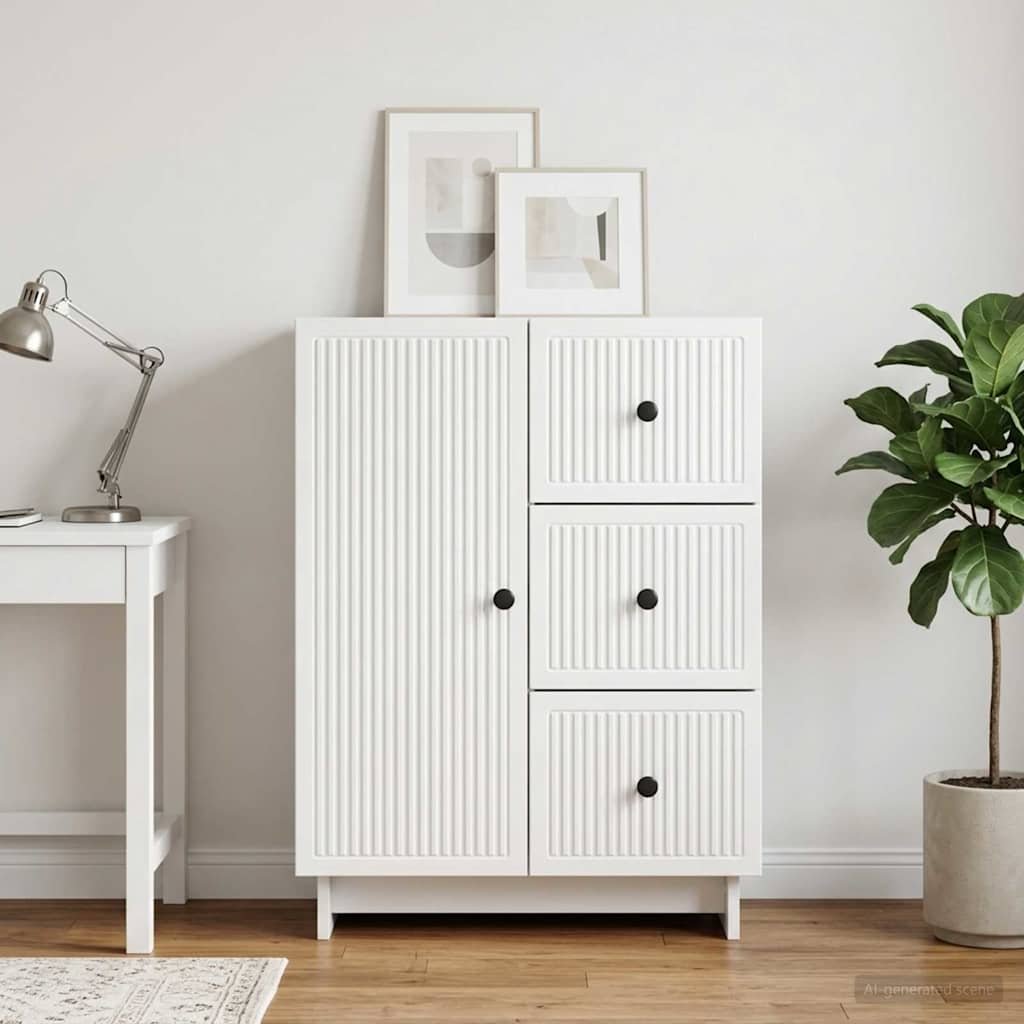 vidaXL Bufet Biały wysoki połysk 66 x 34,5 x 90 cm Drewno inżynieryjne