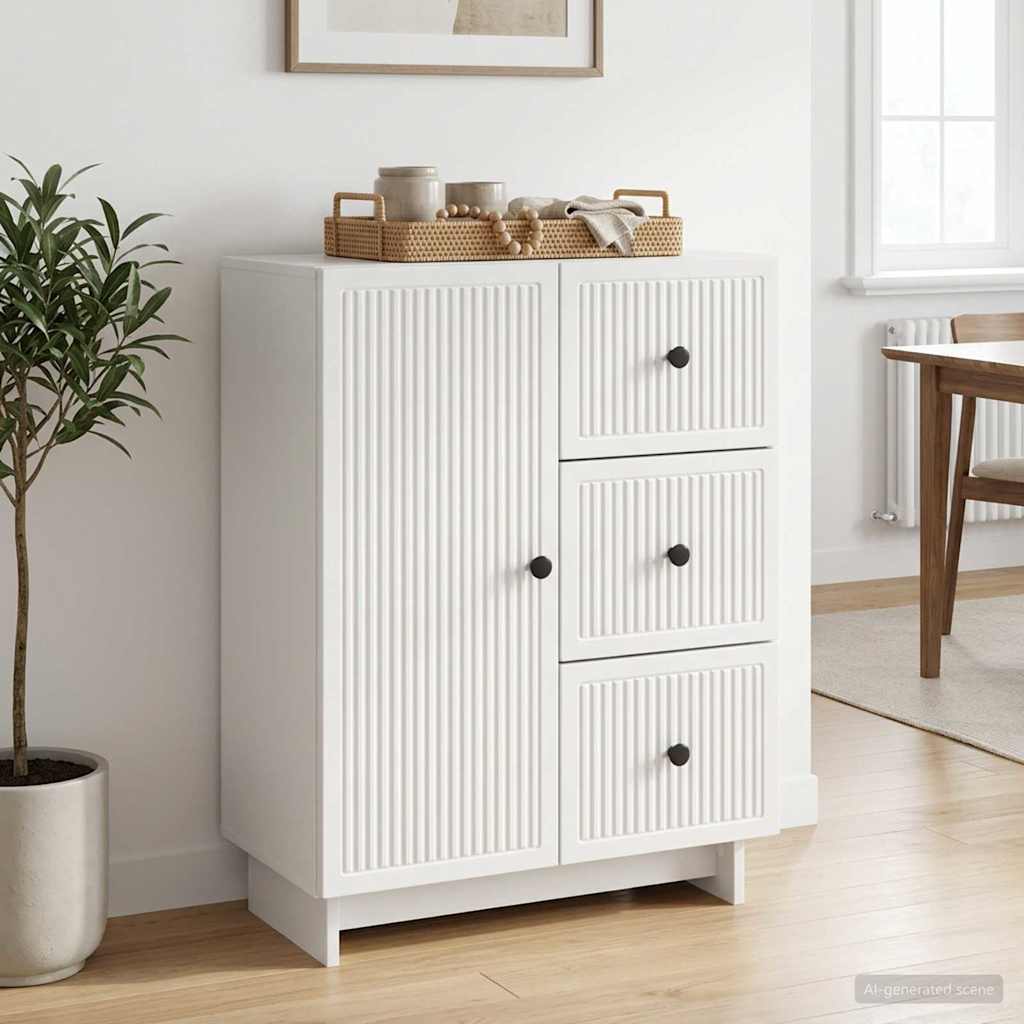 vidaXL Bufet Biały wysoki połysk 66 x 34,5 x 90 cm Drewno inżynieryjne
