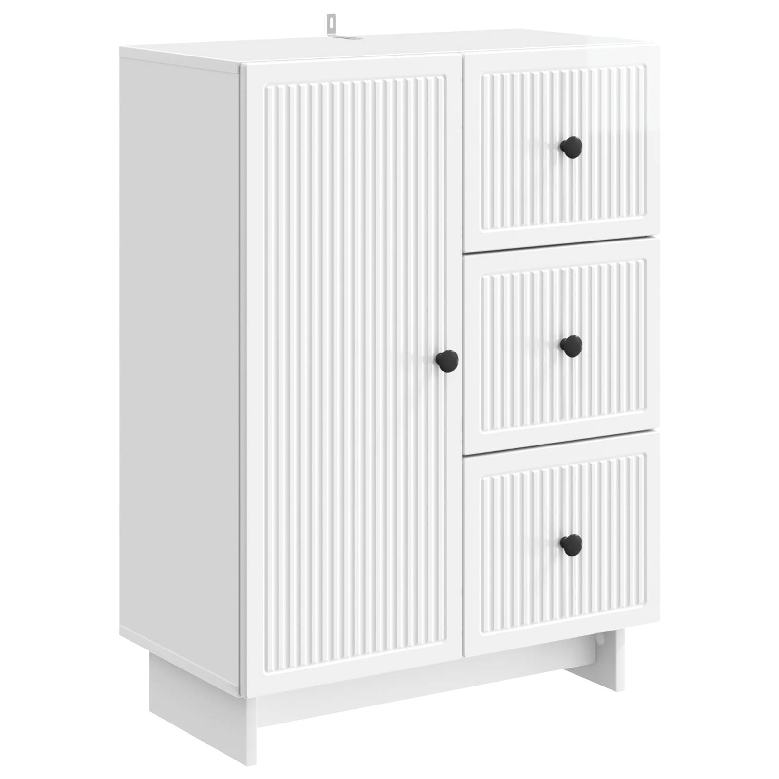 vidaXL Bufet Biały wysoki połysk 66 x 34,5 x 90 cm Drewno inżynieryjne