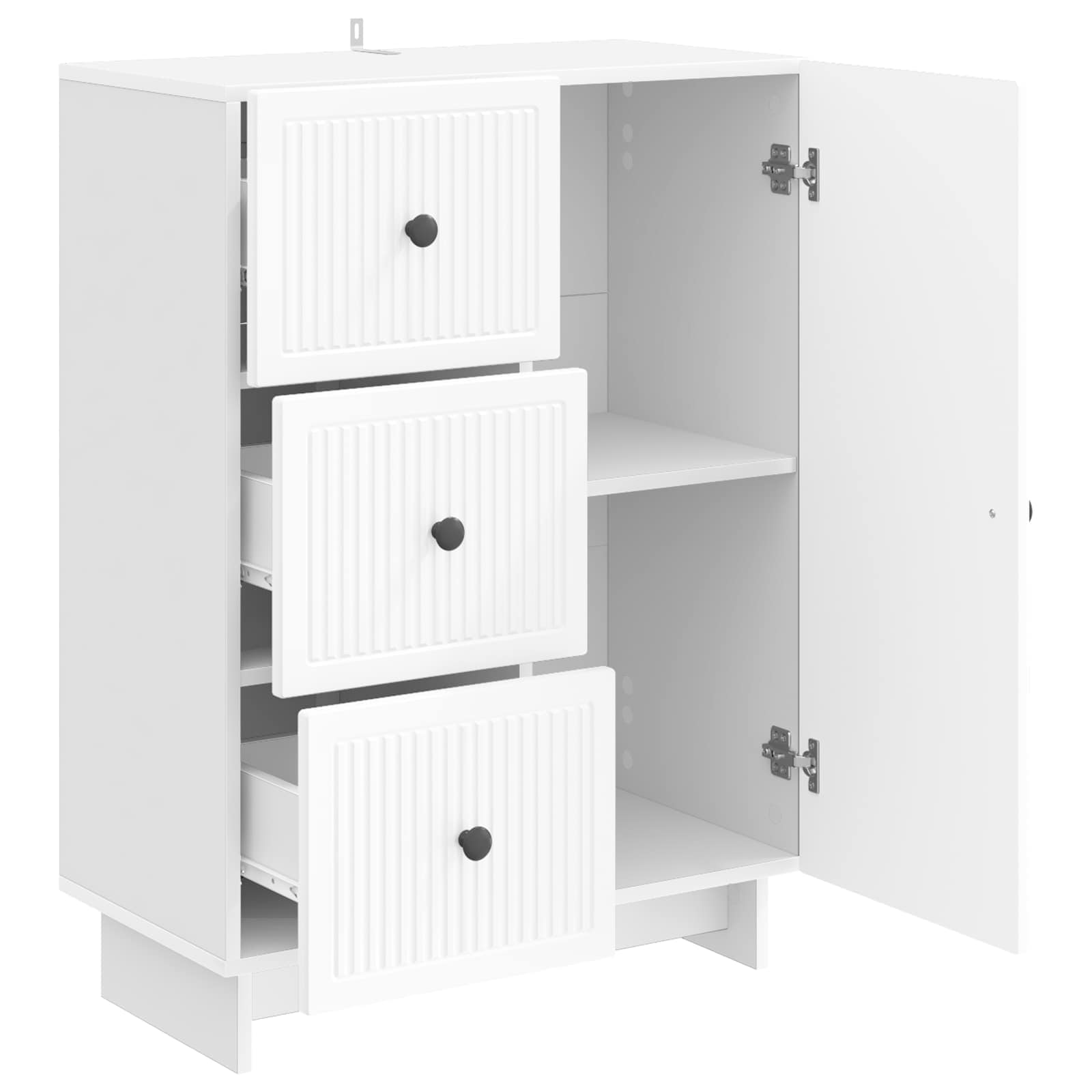 vidaXL Bufet Biały wysoki połysk 66 x 34,5 x 90 cm Drewno inżynieryjne