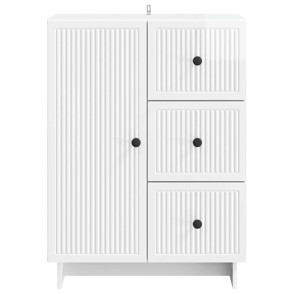 vidaXL Bufet Biały wysoki połysk 66 x 34,5 x 90 cm Drewno inżynieryjne