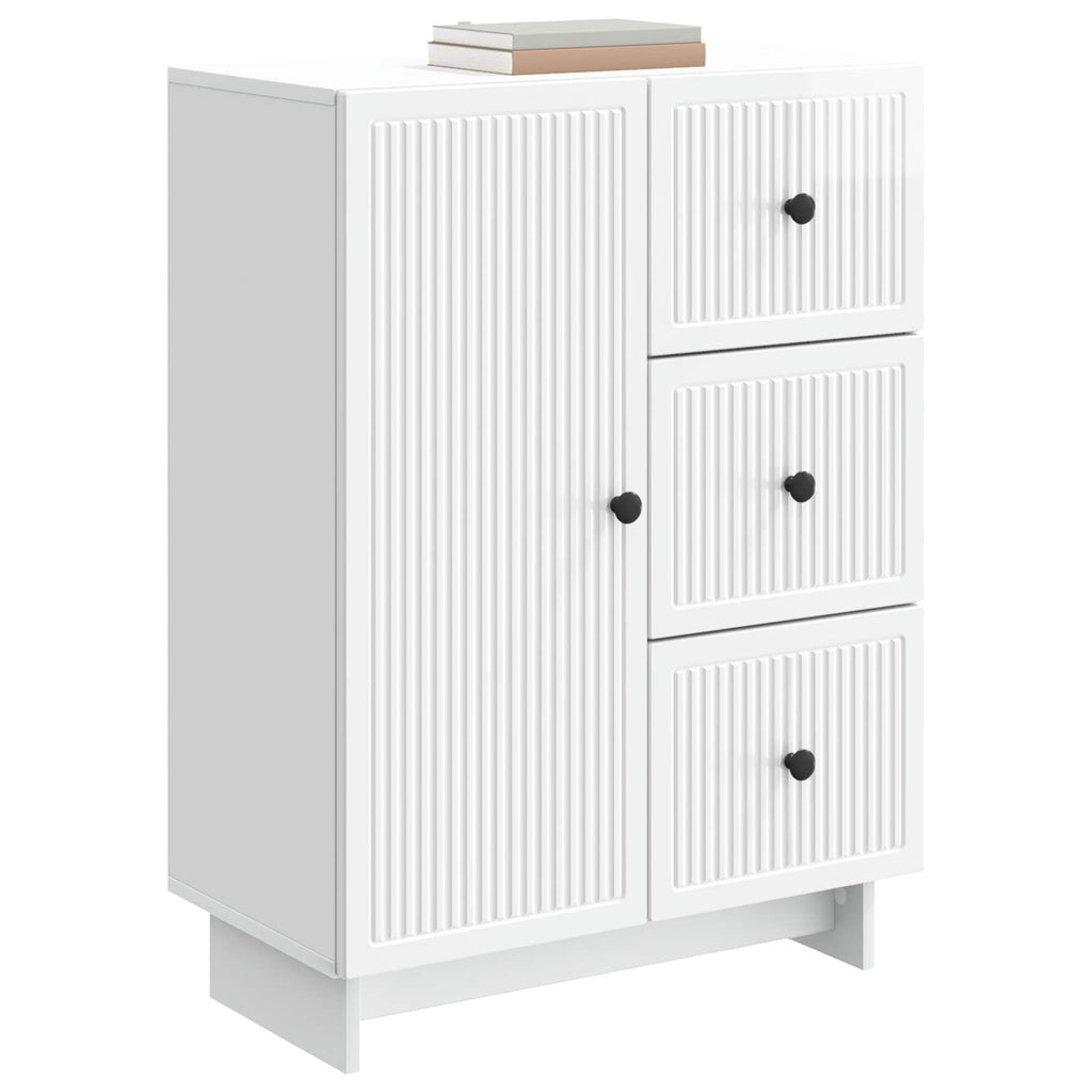 vidaXL Bufet Biały wysoki połysk 66 x 34,5 x 90 cm Drewno inżynieryjne