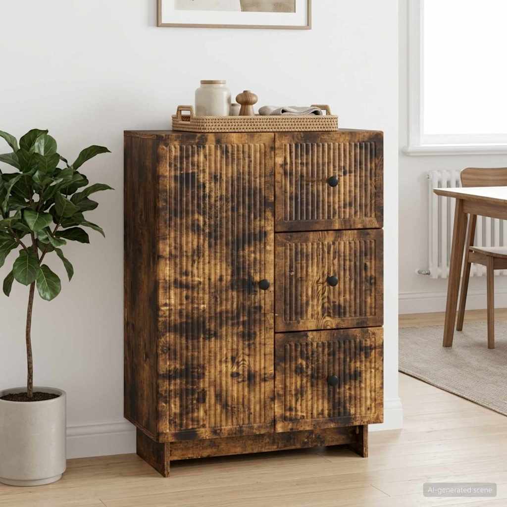 vidaXL Bufet Dąb wędzony 66 x 34,5 x 90 cm Drewno inżynieryjne