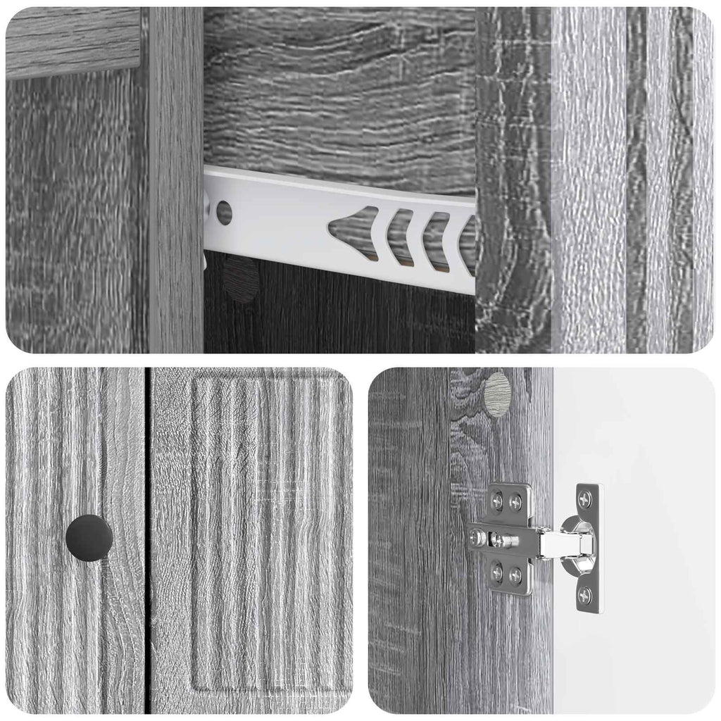 vidaXL Bufet Szary Sonoma 66 x 34,5 x 90 cm Drewno inżynieryjne
