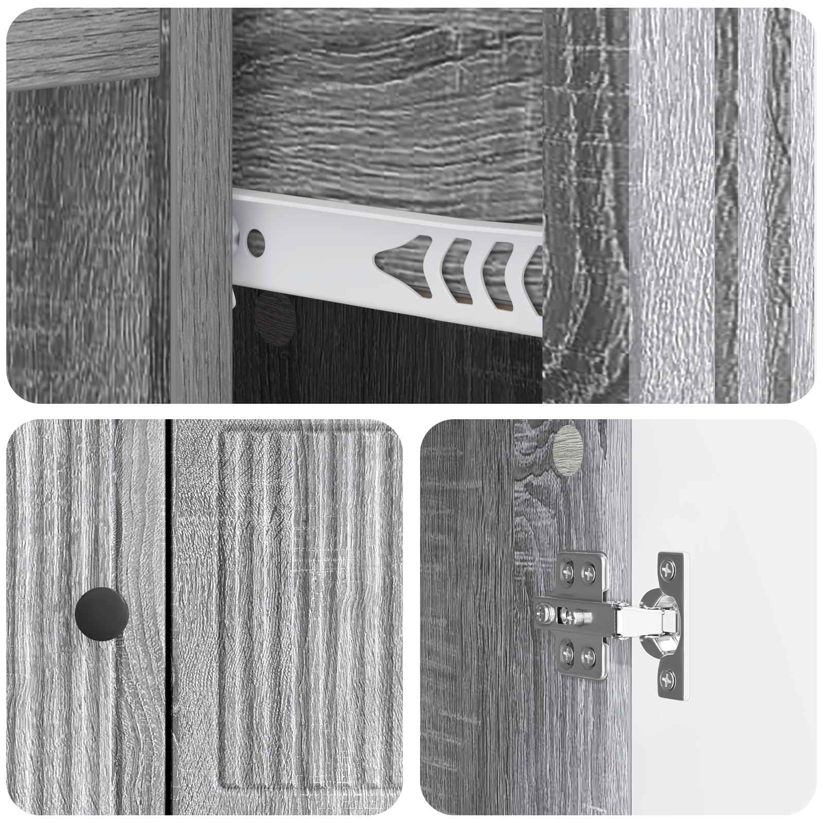 vidaXL Bufet Szary Sonoma 66 x 34,5 x 90 cm Drewno inżynieryjne