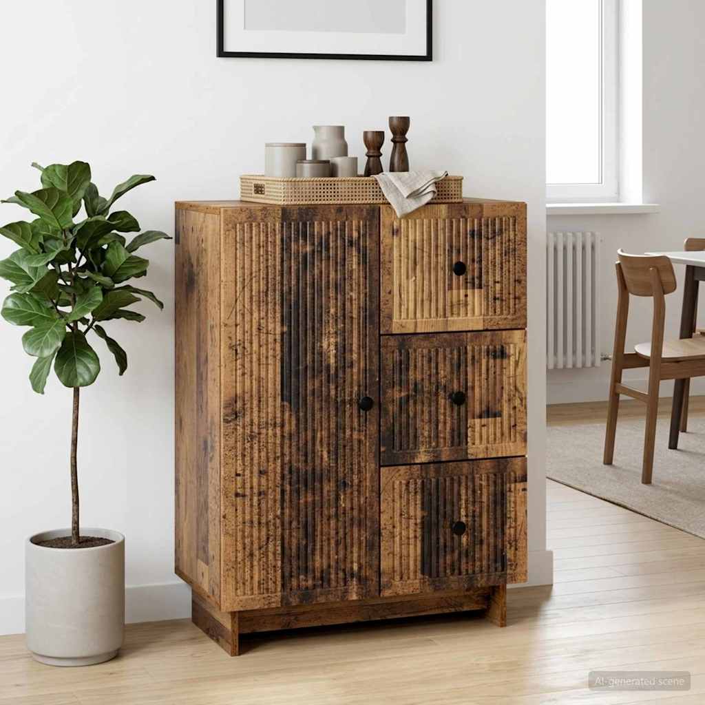 vidaXL Bufet Stare drewno 66 x 34,5 x 90 cm Drewno inżynieryjne