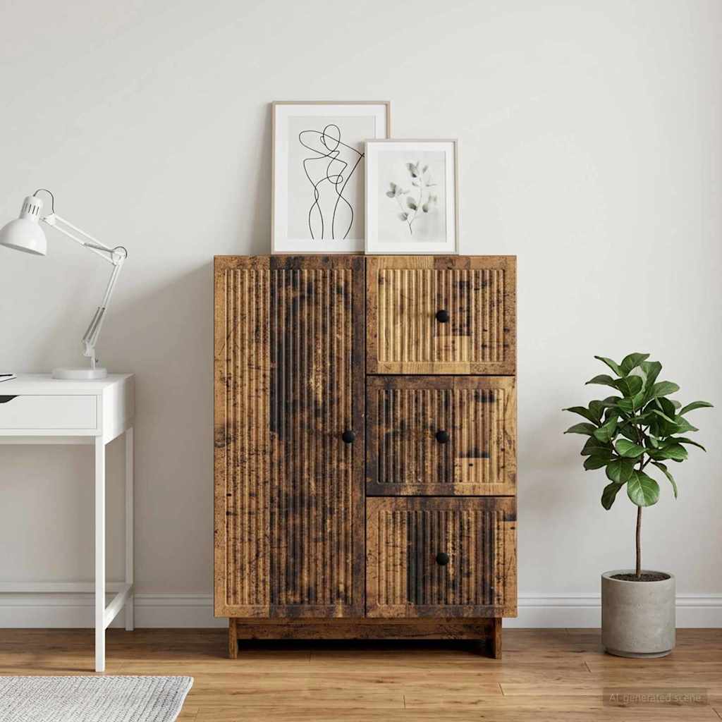 vidaXL Bufet Stare drewno 66 x 34,5 x 90 cm Drewno inżynieryjne