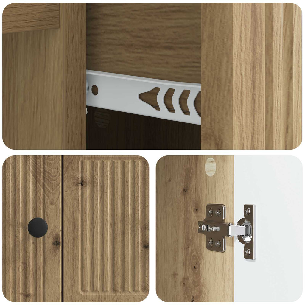 vidaXL Bufet Dąb artisan 66 x 34,5 x 90 cm Drewno inżynieryjne