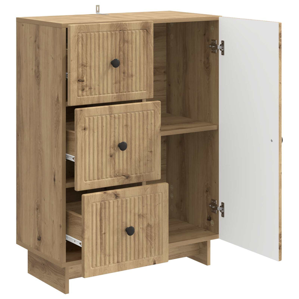 vidaXL Bufet Dąb artisan 66 x 34,5 x 90 cm Drewno inżynieryjne