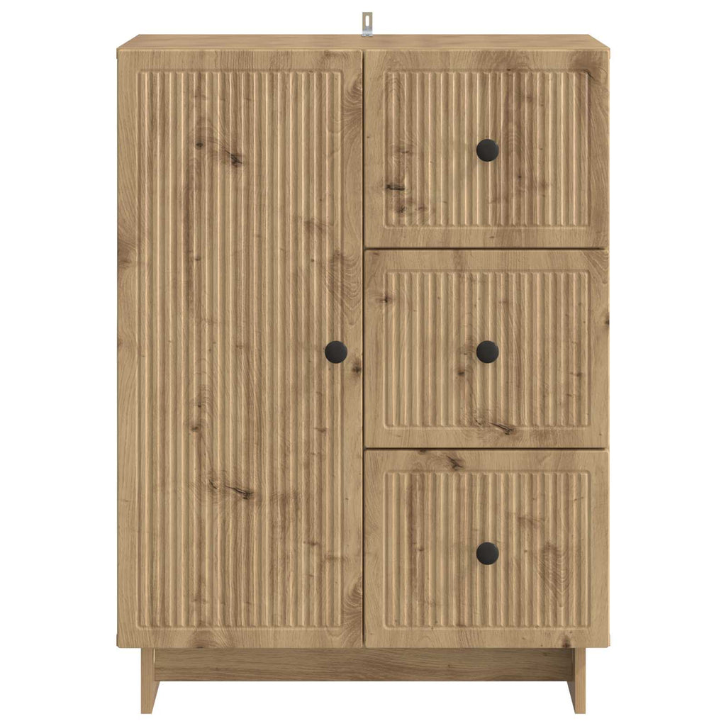 vidaXL Bufet Dąb artisan 66 x 34,5 x 90 cm Drewno inżynieryjne