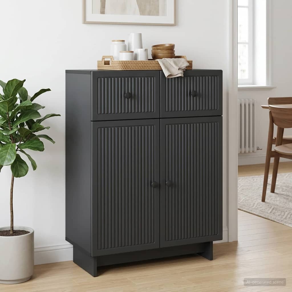 vidaXL Bufet z szufladą Czarny 66 x 34,5 x 90 cm Drewno inżynieryjne