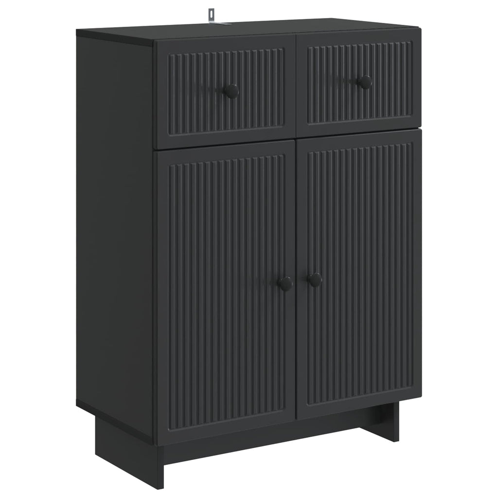 vidaXL Bufet z szufladą Czarny 66 x 34,5 x 90 cm Drewno inżynieryjne