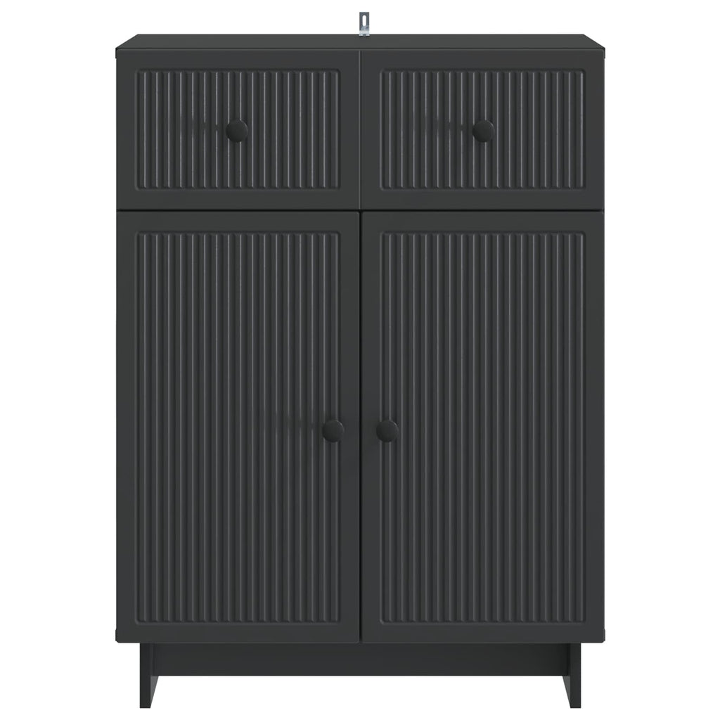 vidaXL Bufet z szufladą Czarny 66 x 34,5 x 90 cm Drewno inżynieryjne
