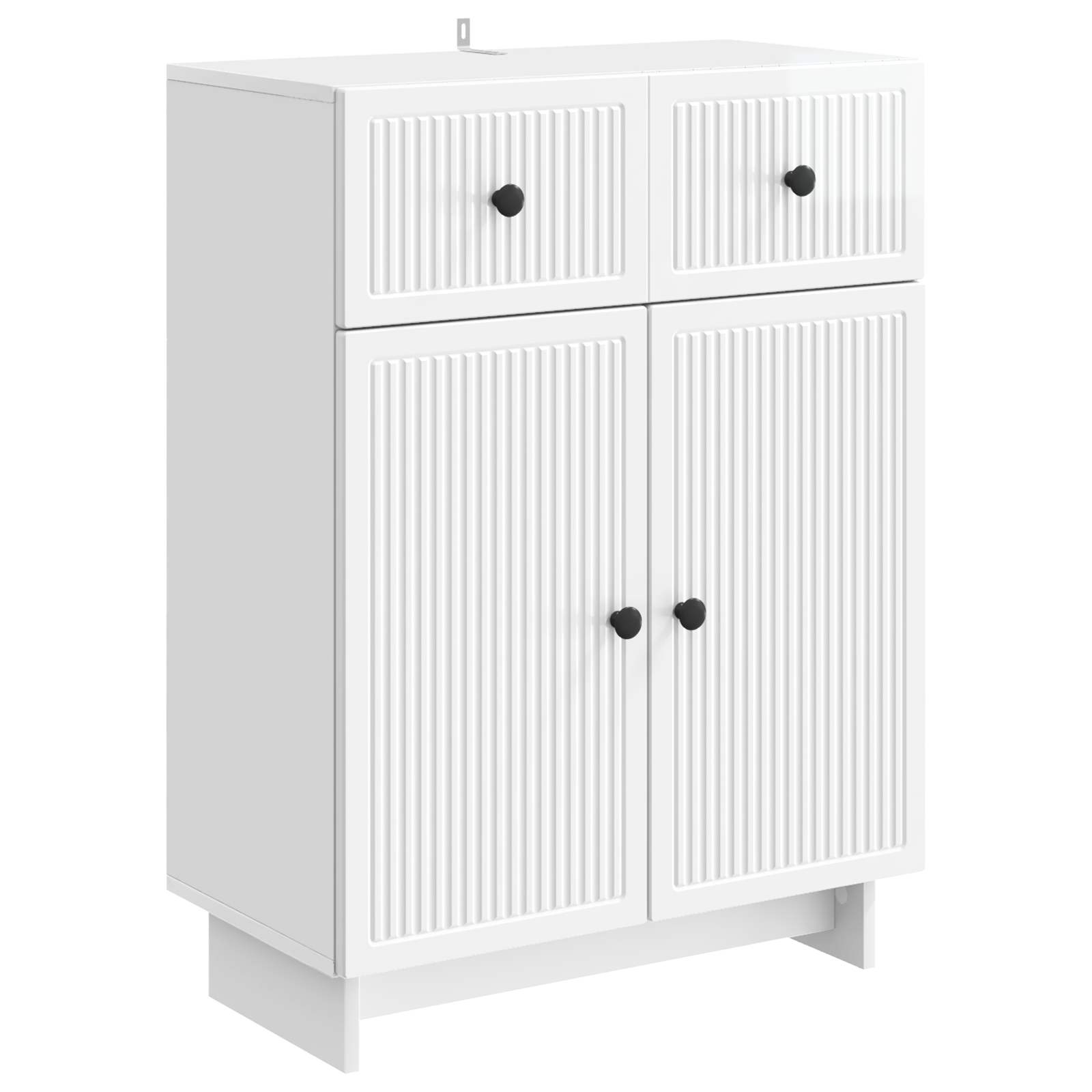 vidaXL Bufet Biały wysoki połysk 66 x 34,5 x 90 cm Drewno inżynieryjne