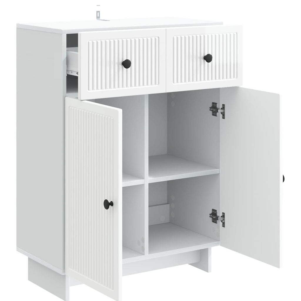 vidaXL Bufet Biały wysoki połysk 66 x 34,5 x 90 cm Drewno inżynieryjne