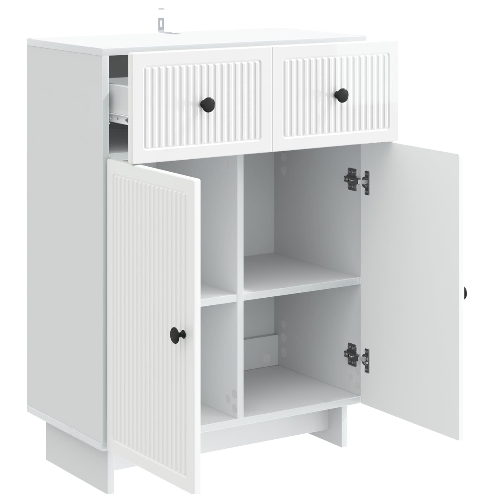 vidaXL Bufet Biały wysoki połysk 66 x 34,5 x 90 cm Drewno inżynieryjne