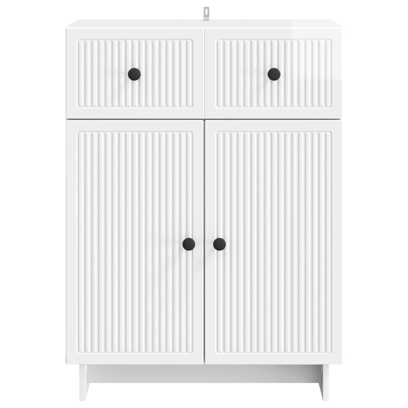 vidaXL Bufet Biały wysoki połysk 66 x 34,5 x 90 cm Drewno inżynieryjne