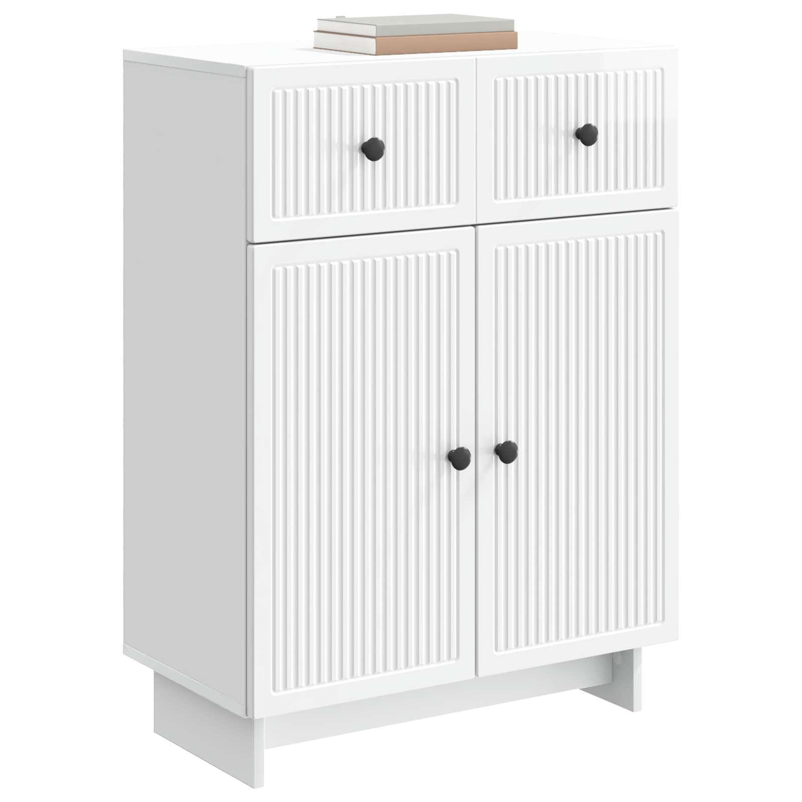 vidaXL Bufet Biały wysoki połysk 66 x 34,5 x 90 cm Drewno inżynieryjne