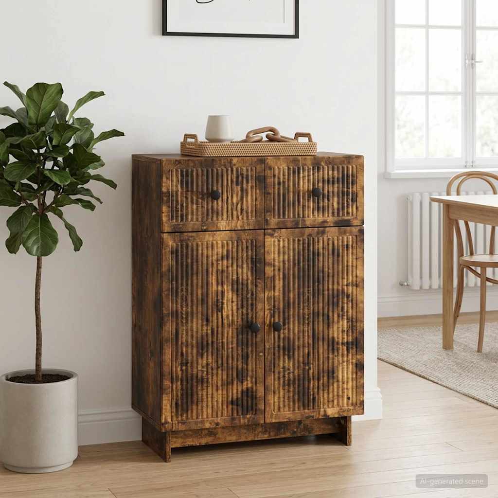vidaXL Bufet Dąb wędzony 66 x 34,5 x 90 cm Drewno inżynieryjne
