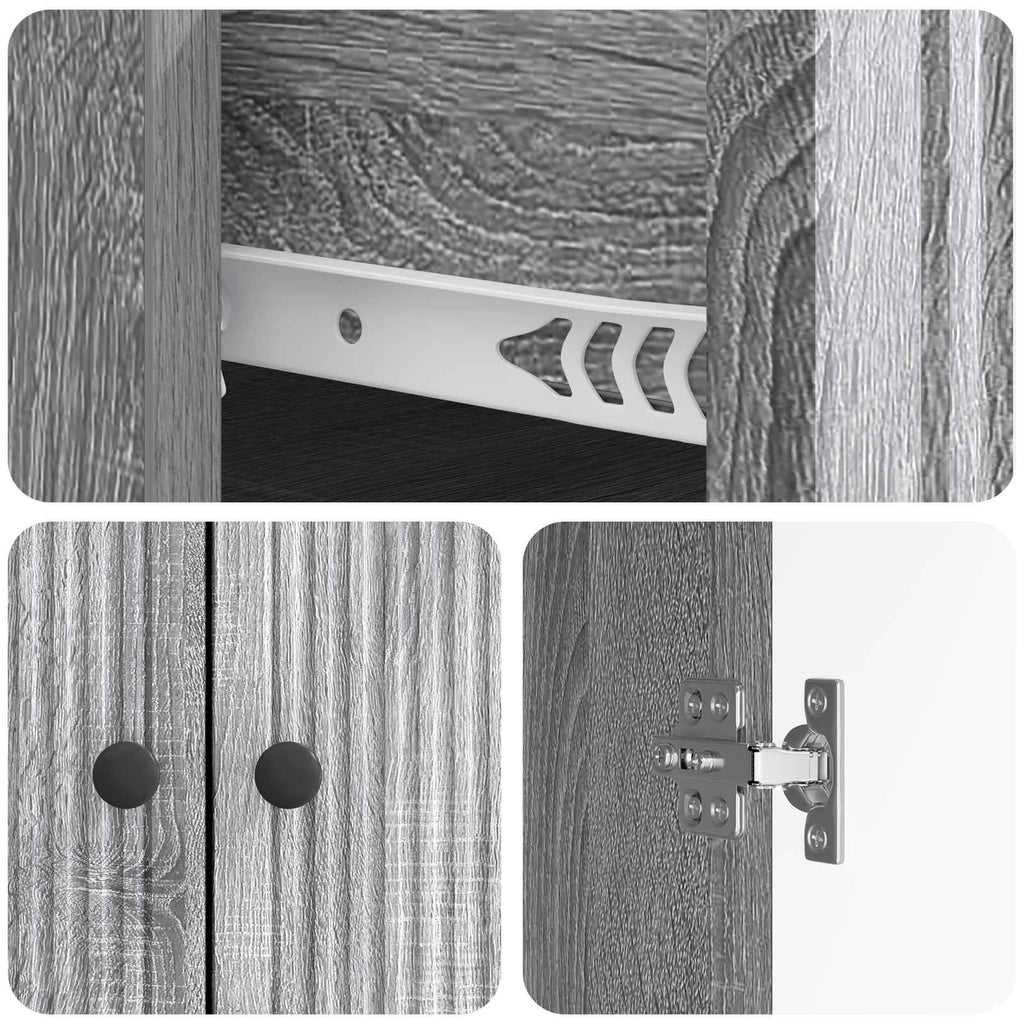 vidaXL Bufet Szary Sonoma 66 x 34,5 x 90 cm Drewno inżynieryjne