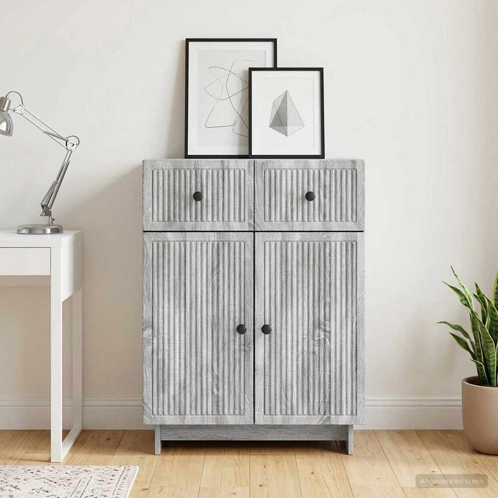 vidaXL Bufet Szary Sonoma 66 x 34,5 x 90 cm Drewno inżynieryjne