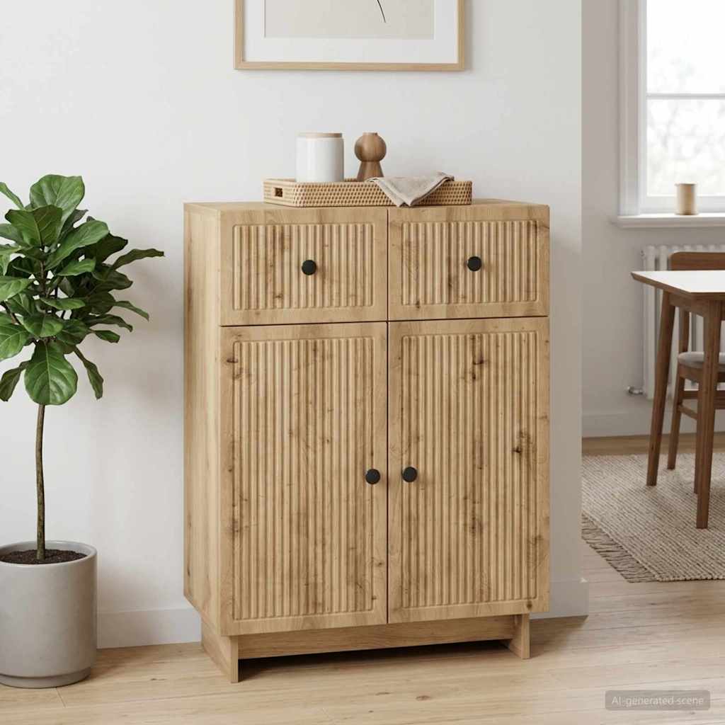vidaXL Bufet Dąb artisan 66 x 34,5 x 90 cm Drewno inżynieryjne