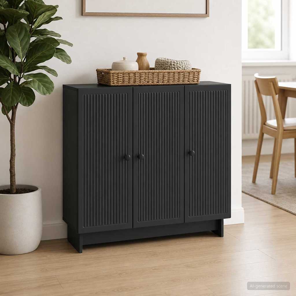 vidaXL Bufet Czarny 89 x 34,5 x 80 cm Drewno inżynieryjne