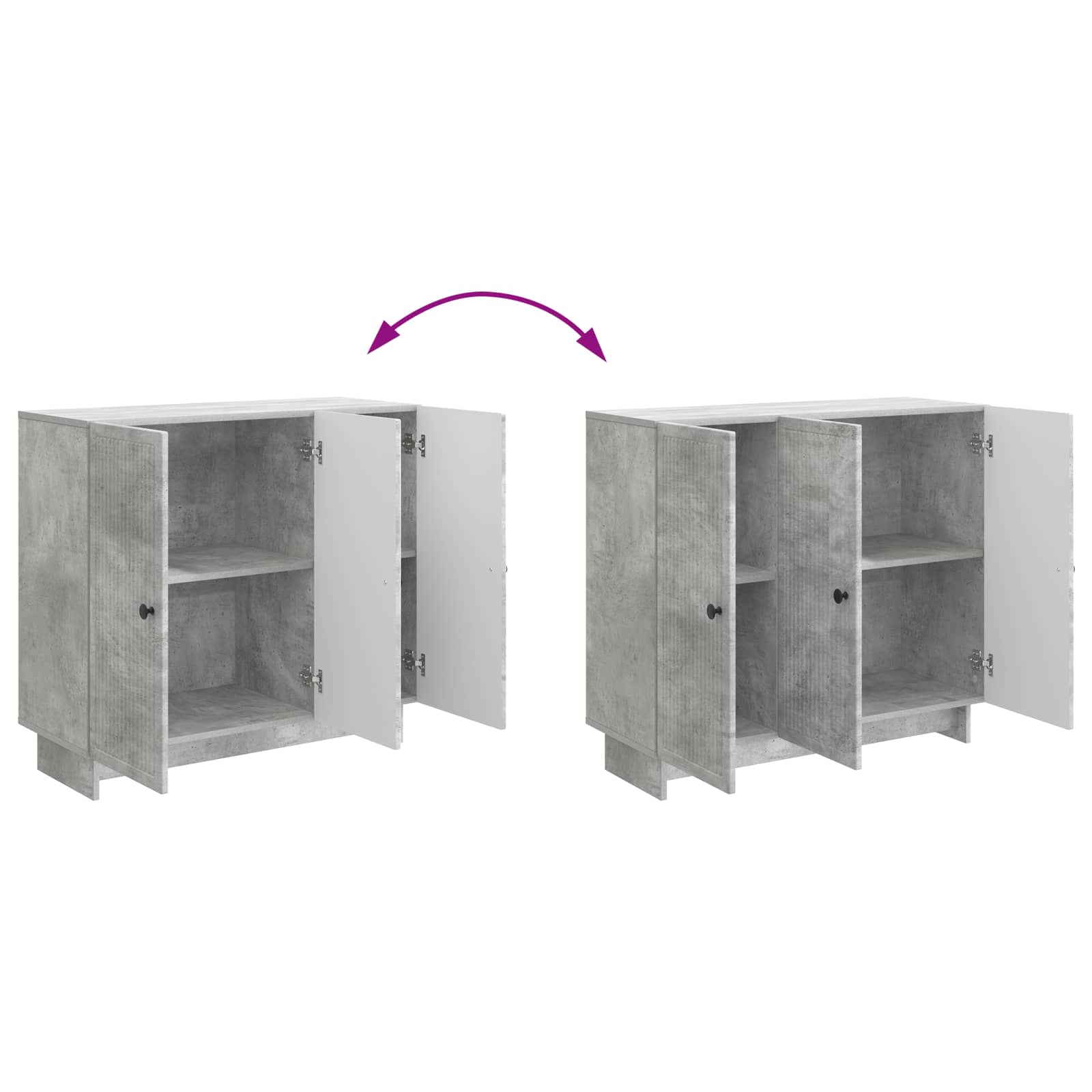 vidaXL Bufet Betonowy szary 89 x 34,5 x 80 cm Drewno inżynieryjne