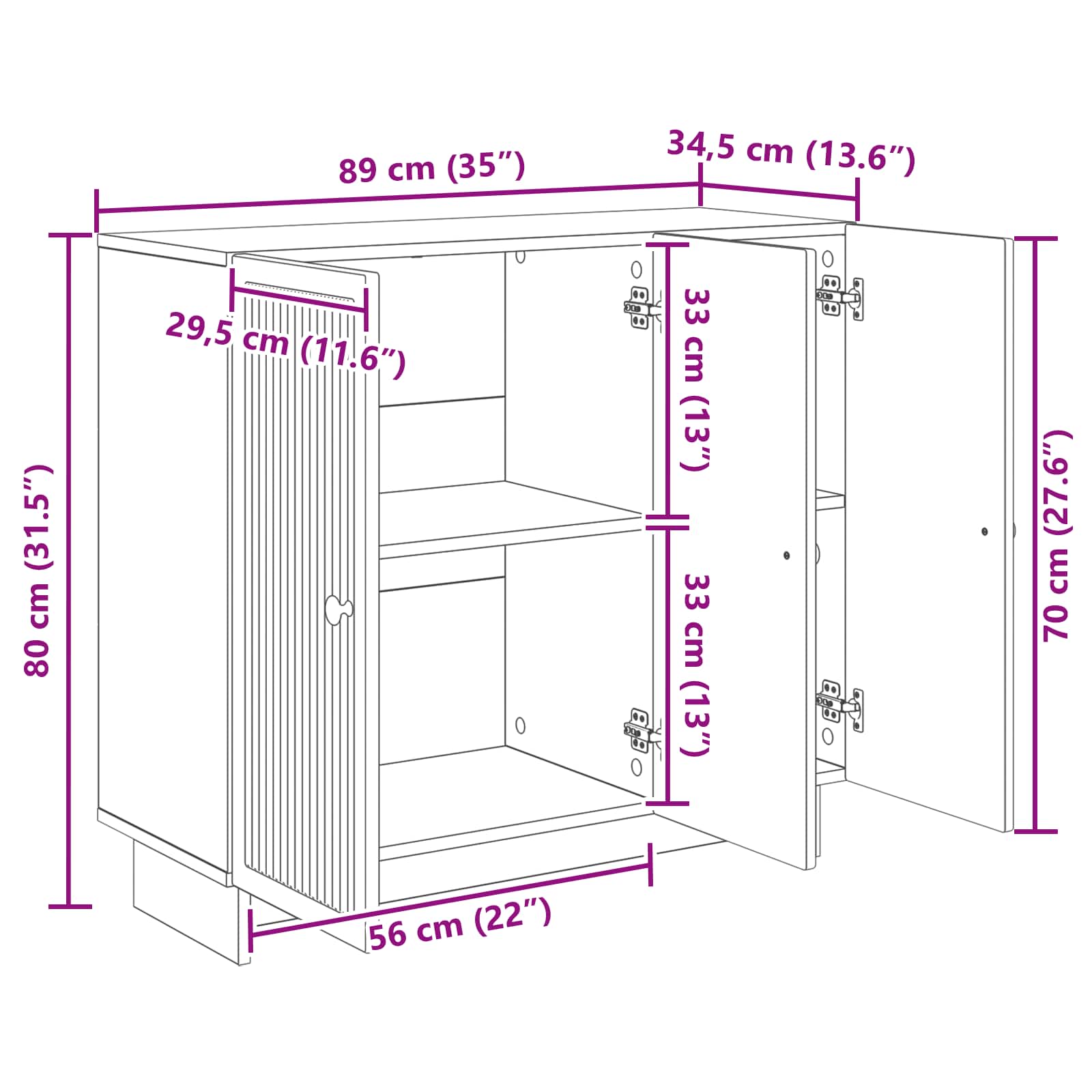 vidaXL Bufet Betonowy szary 89 x 34,5 x 80 cm Drewno inżynieryjne