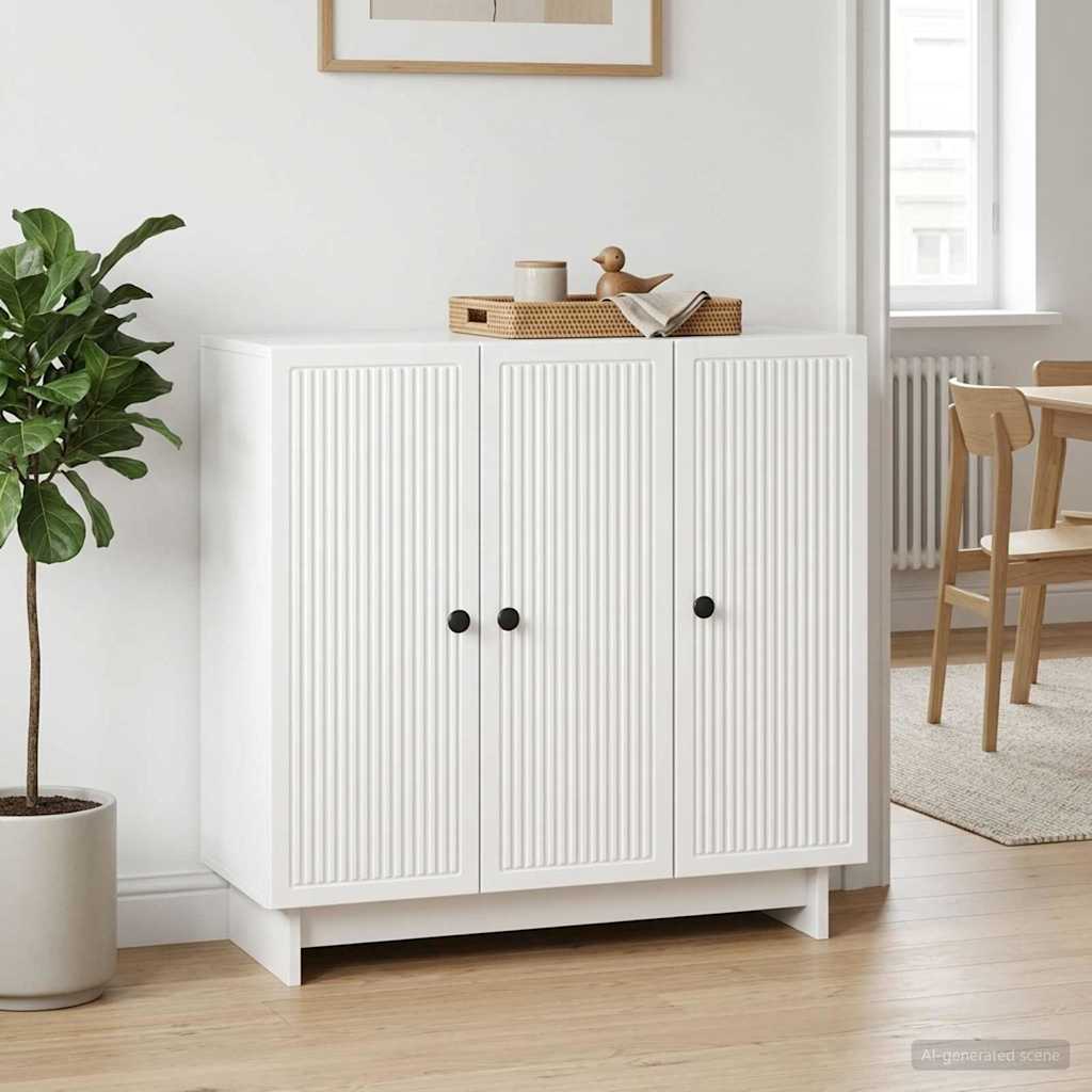 vidaXL Bufet Biały wysoki połysk 89 x 34,5 x 80 cm Drewno inżynieryjne