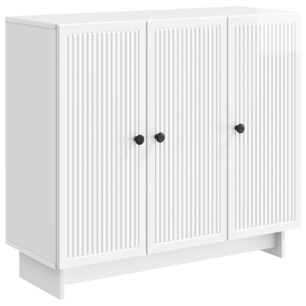 vidaXL Bufet Biały wysoki połysk 89 x 34,5 x 80 cm Drewno inżynieryjne