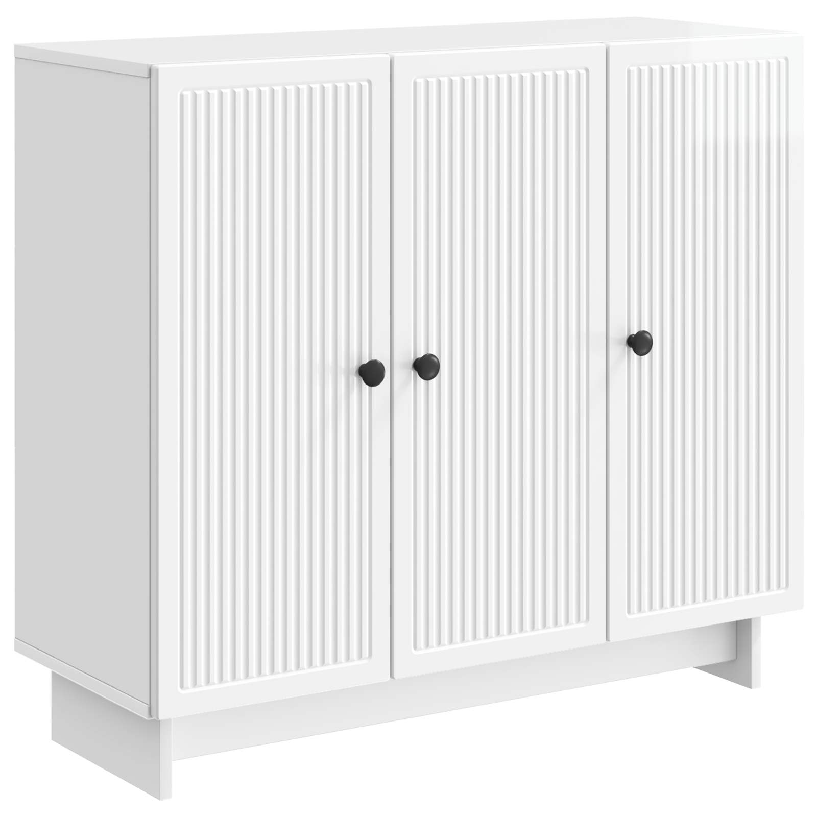 vidaXL Bufet Biały wysoki połysk 89 x 34,5 x 80 cm Drewno inżynieryjne