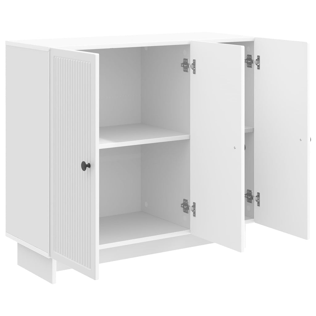 vidaXL Bufet Biały wysoki połysk 89 x 34,5 x 80 cm Drewno inżynieryjne