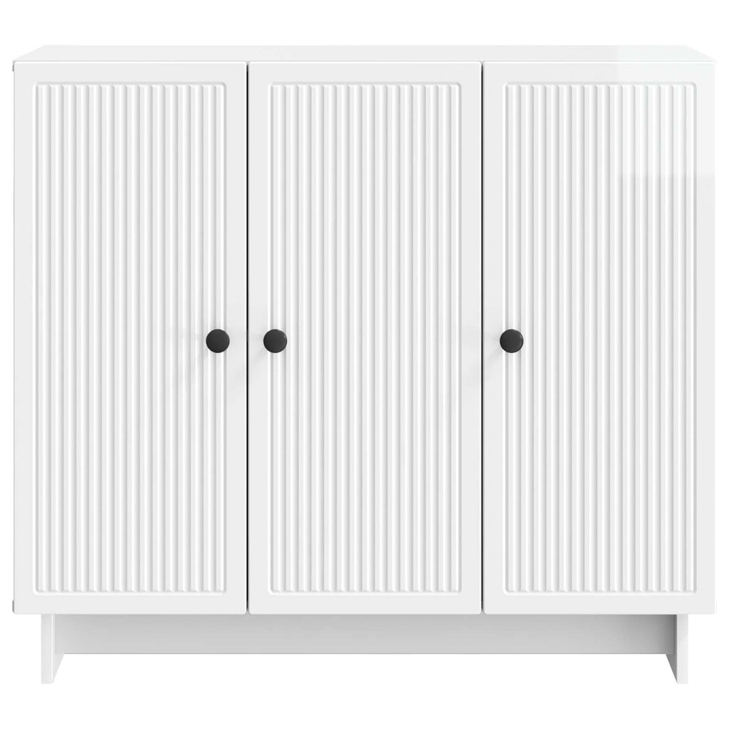 vidaXL Bufet Biały wysoki połysk 89 x 34,5 x 80 cm Drewno inżynieryjne