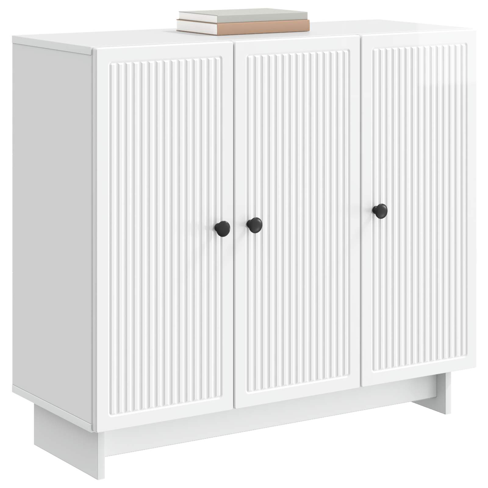 vidaXL Bufet Biały wysoki połysk 89 x 34,5 x 80 cm Drewno inżynieryjne