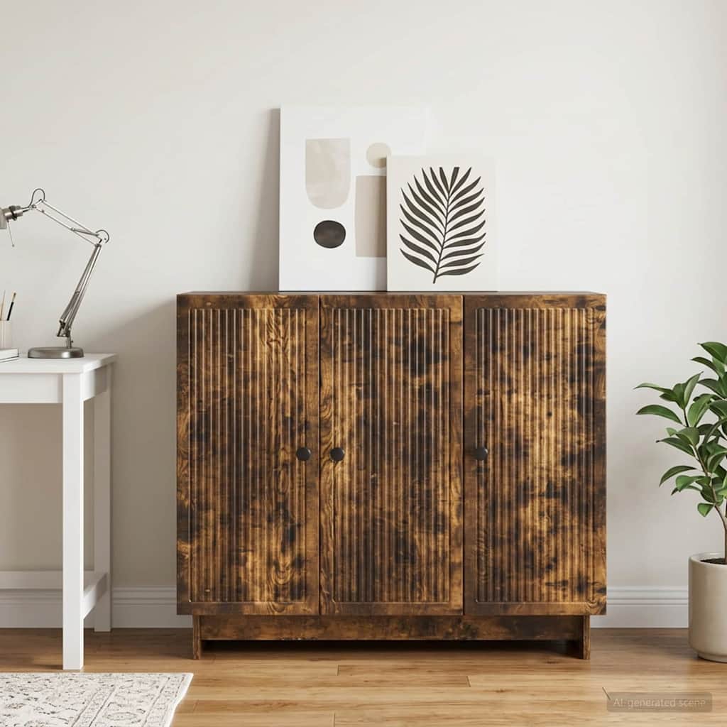 vidaXL Bufet Dąb wędzony 89 x 34,5 x 80 cm Drewno inżynieryjne