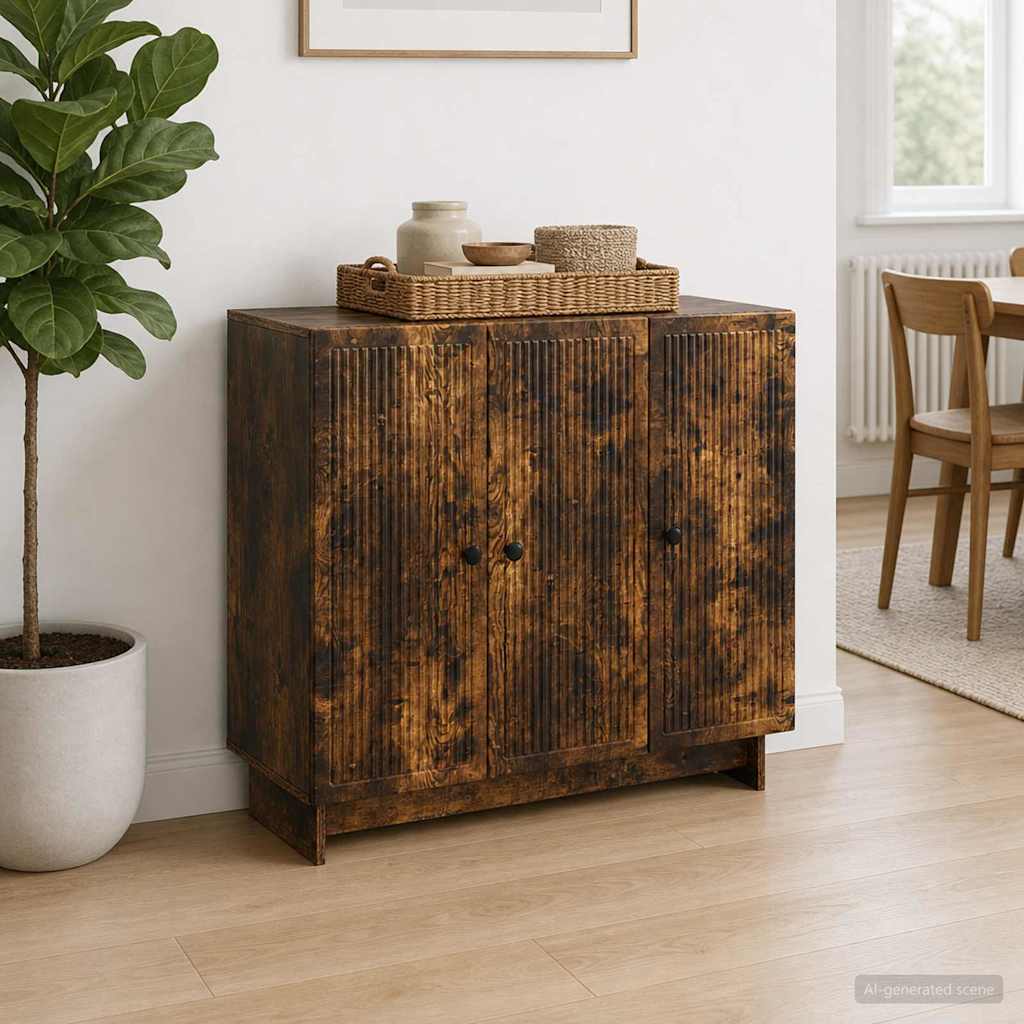 vidaXL Bufet Dąb wędzony 89 x 34,5 x 80 cm Drewno inżynieryjne