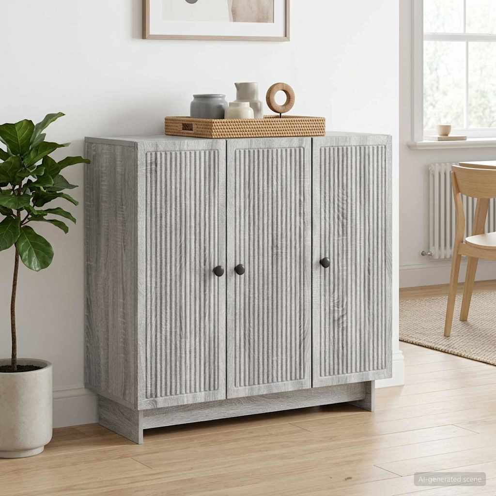 vidaXL Bufet Szary Sonoma 89 x 34,5 x 80 cm Drewno inżynieryjne