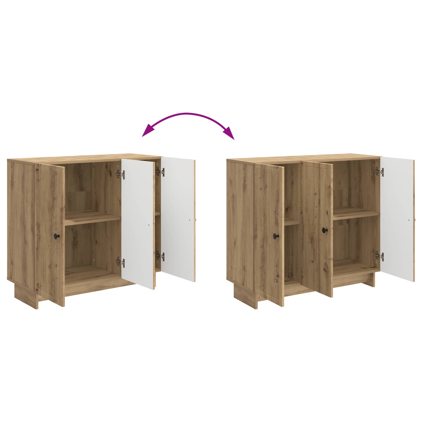 vidaXL Bufet Dąb artisan 89 x 34,5 x 80 cm Drewno inżynieryjne