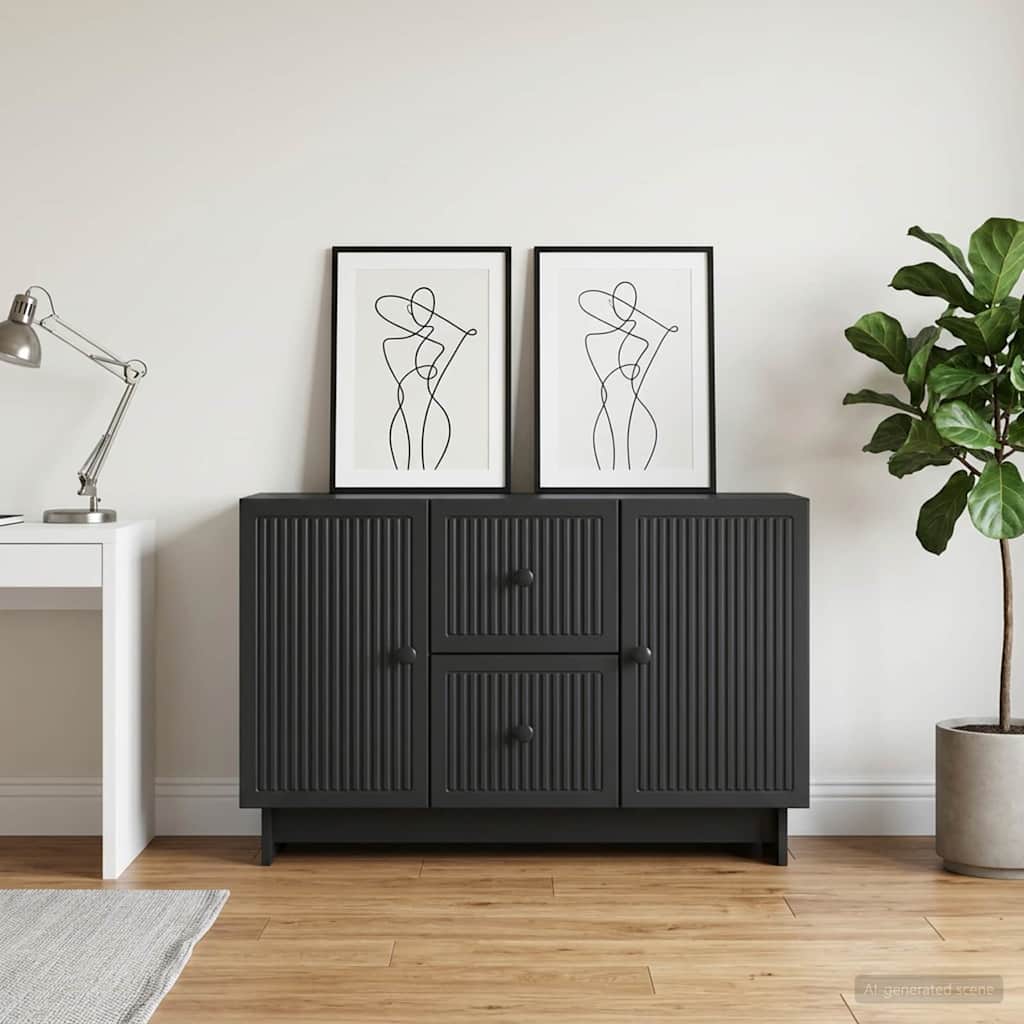 vidaXL Bufet z szufladą Czarny 89 x 34,5 x 60 cm Drewno inżynieryjne