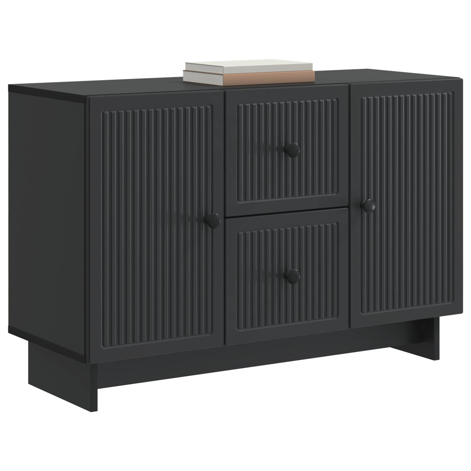vidaXL Bufet z szufladą Czarny 89 x 34,5 x 60 cm Drewno inżynieryjne