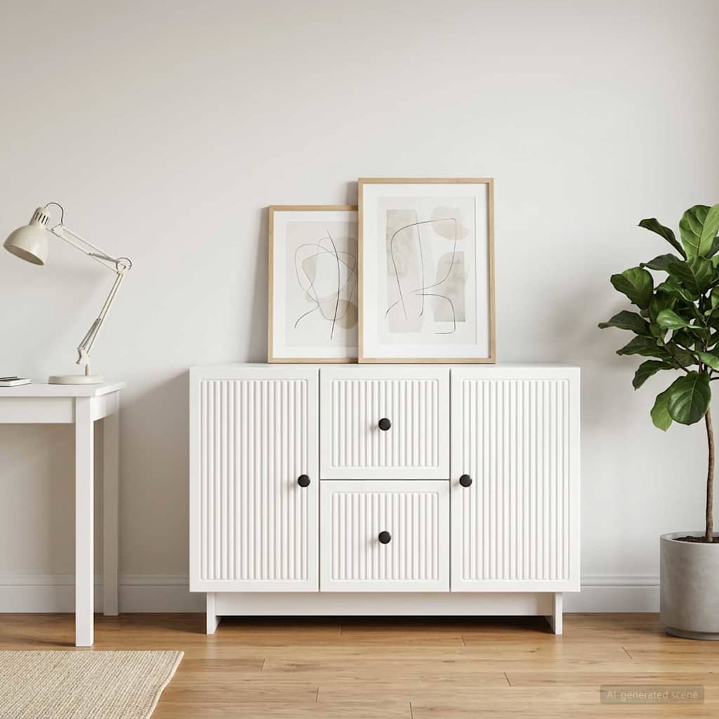 vidaXL Bufet Biały wysoki połysk 89 x 34,5 x 60 cm Drewno inżynieryjne