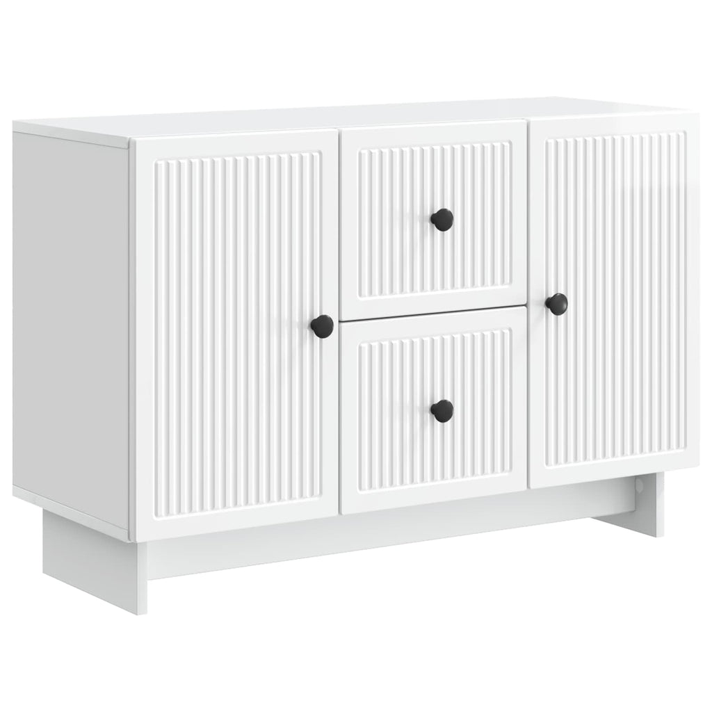 vidaXL Bufet Biały wysoki połysk 89 x 34,5 x 60 cm Drewno inżynieryjne